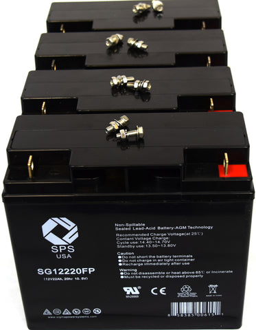 12V 22Ah rechargeable SLA battery with FP terminals 4 Pack
