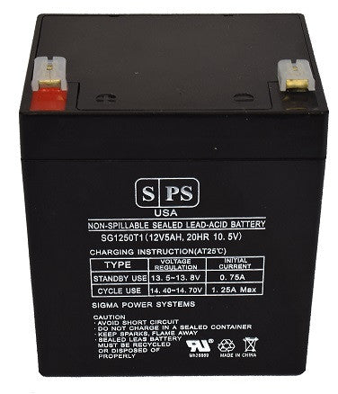 12V 5Ah rechargeable SLA battery with T1 terminals