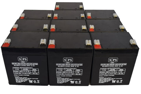 12V 5Ah rechargeable Lead acid battery with T2 terminals - 10 pack