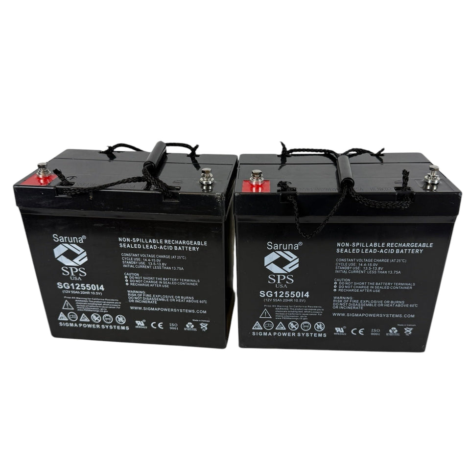 Merits P321 Replacement Battery Set - 2x 12V 55AH AGM Maintenance-Free Batteries
