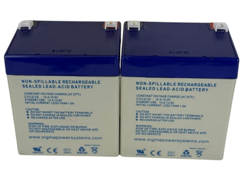 12V 5.5Ah rechargeable High Rate SLA battery with Flame Retardant Jar and cover (2 Pack)