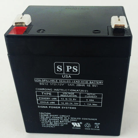 12V 5Ah rechargeable Lead acid battery with T2 terminals - 10 pack