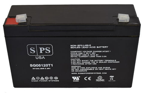 Powerware SPRINTER P12V1220 Emergency Exit light 6V 12Ah Battery
