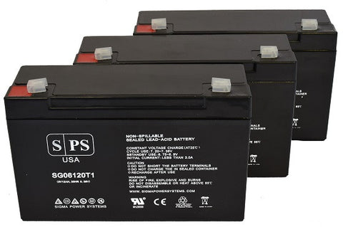 Emergi-Lite CSM-36 6V 12Ah SPS Battery - 3 pack