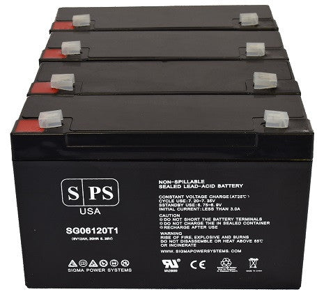 SureLite UMB-5 6V 12Ah Battery - 4 pack