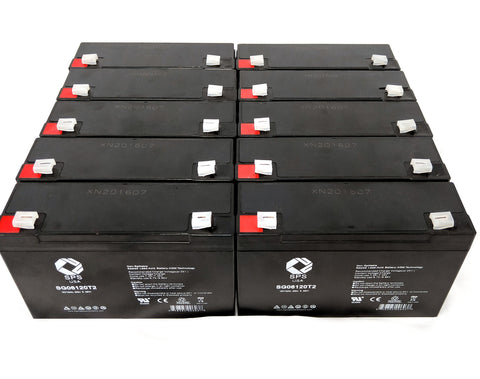 6V 12Ah rechargeable Lead acid battery with T2 terminals 168 pack