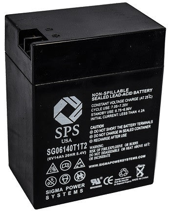 6V 14Ah rechargeable SLA battery with T1 and T2 terminals