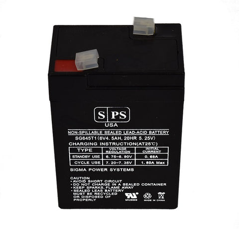 6V 4.5Ah rechargeable Lead acid battery with T1 terminals