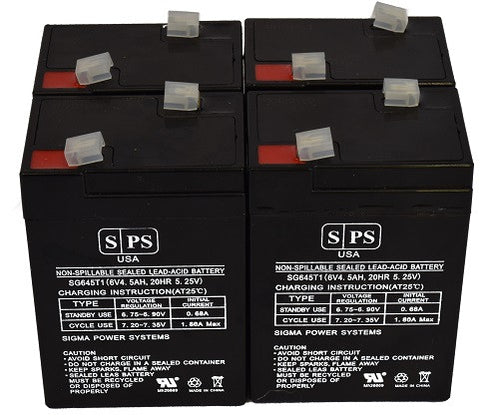 Teledyne Big Beam 1880005 6V 4.5Ah Battery -4 pack