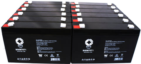 6V 7Ah rechargeable Lead acid battery T1 terminals - 12 Pack