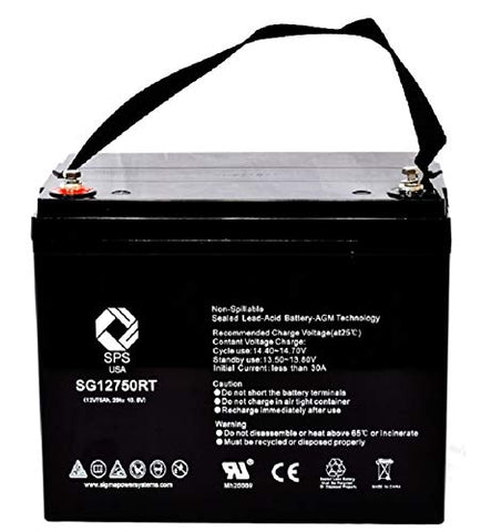 12V 75Ah rechargeable SLA battery with RT terminals